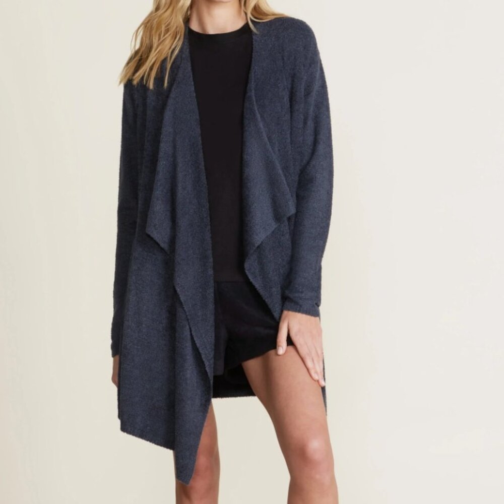 Barefoot Dreams Cozychic Lite Island Wrap Szโ Small/Medium Cardigan Sweater Navy